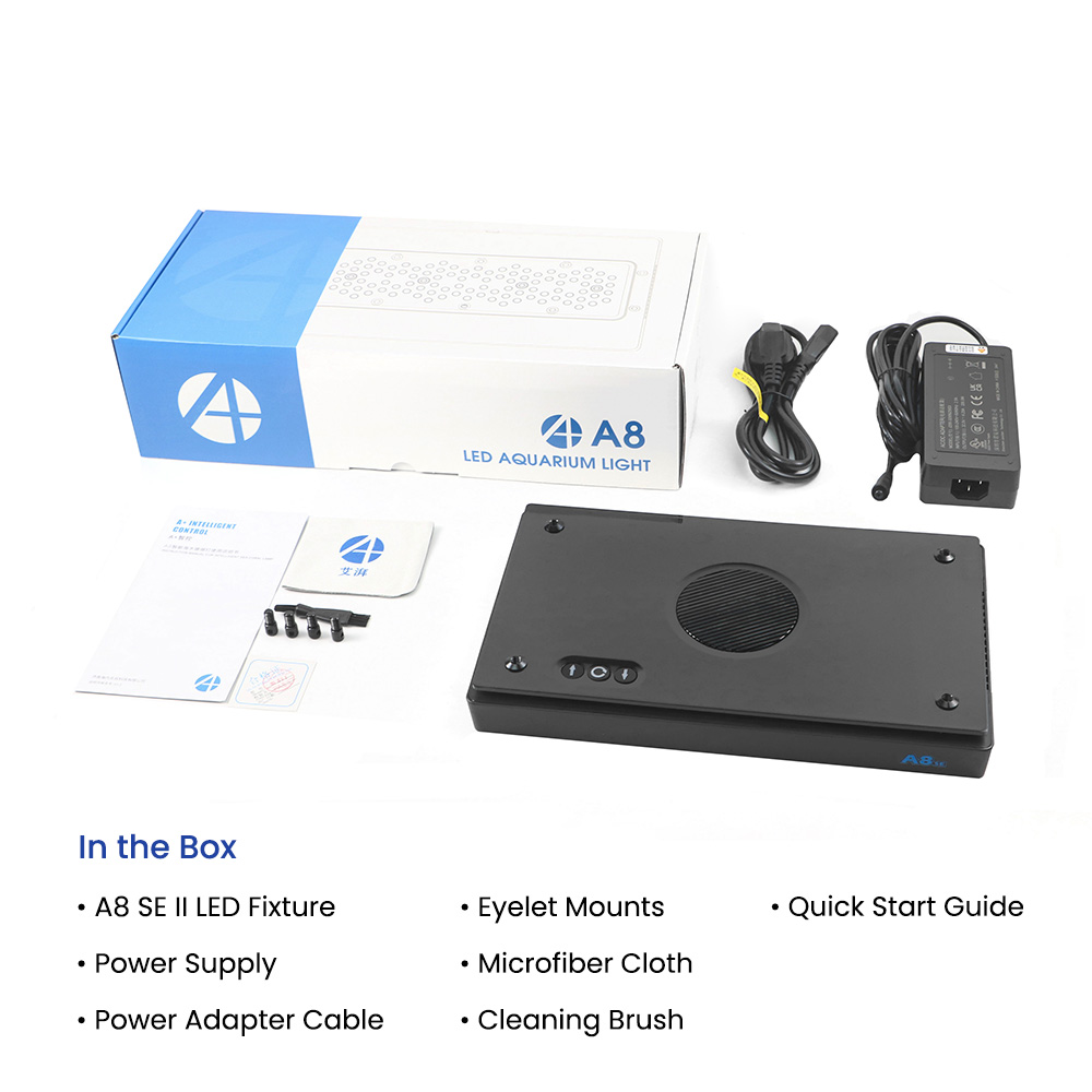 A8SE II Max 및 Blue 240W 풀 스펙트럼 - Aquarium Blue Marine 리뷰 및 가격