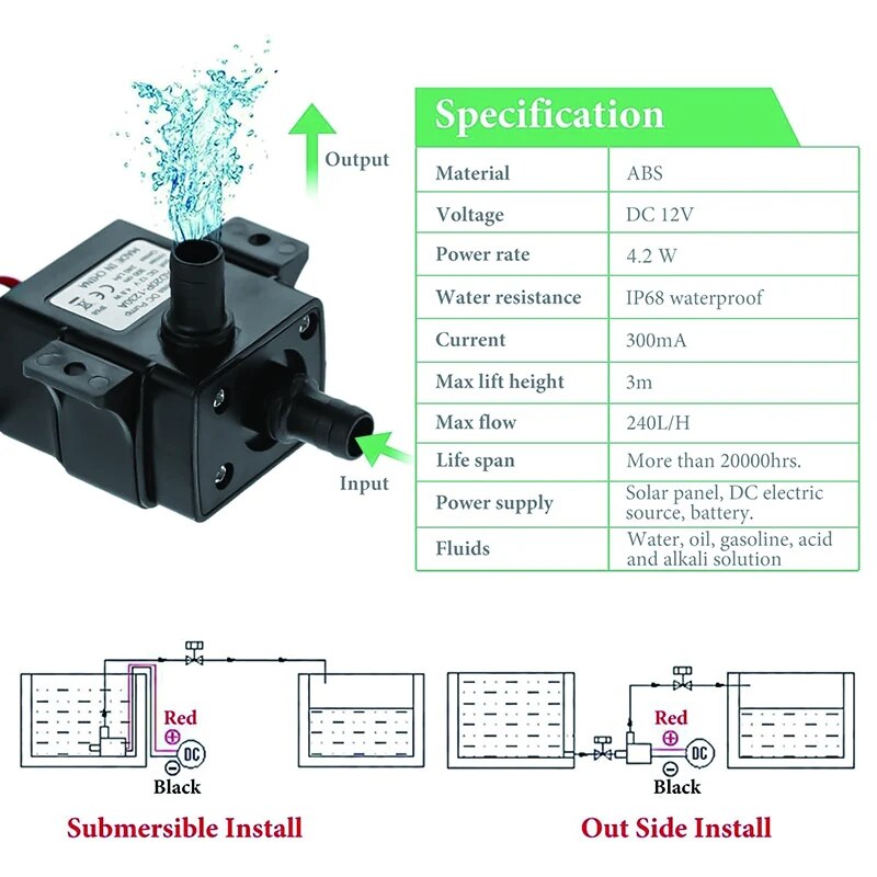 240L/H 워터 펌프 DC 12V 브러시리스 모터 순 - Marine Aquarium Dc Pump 리뷰 및 가격