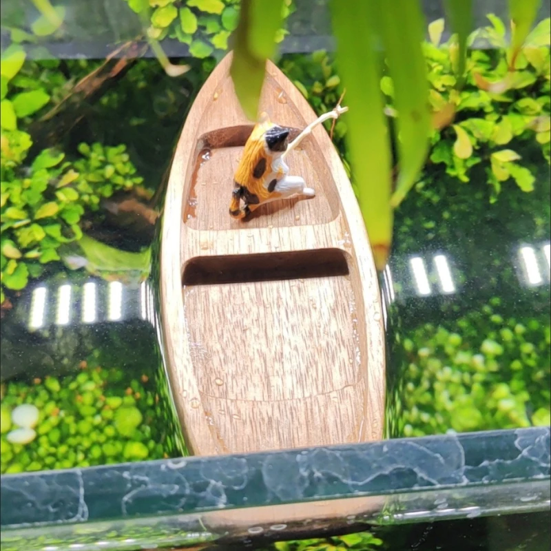 수제 나무 보트 미니 부동 보트 모델 어부 고양이 낚시 - Marine Aquarium All In One 리뷰 및 가격