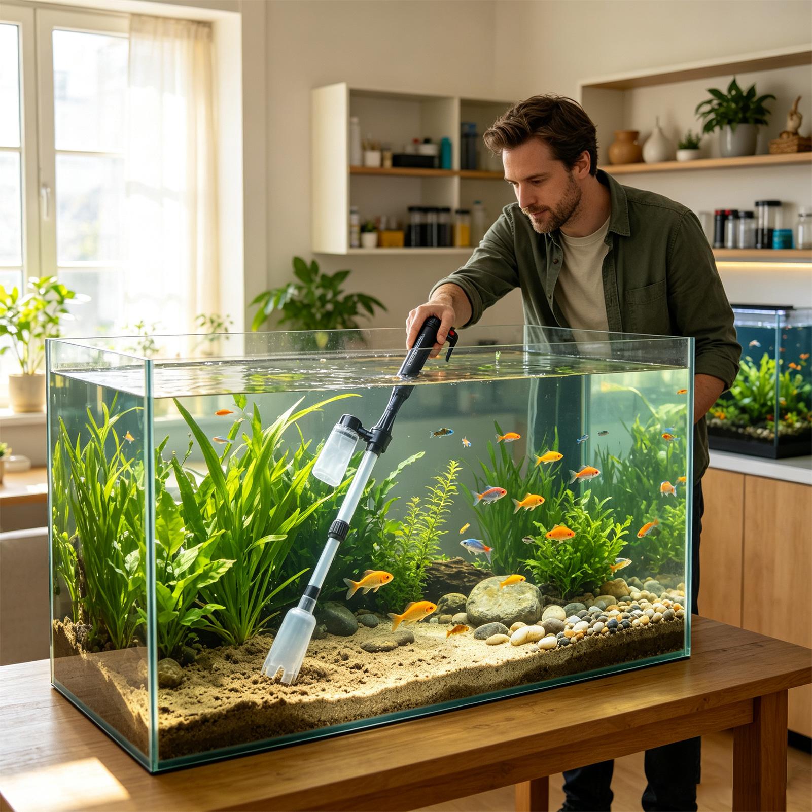 어항 진공 청소기 조절식 텔레스코픽 USB 어항 물 교 - Marine Aquarium Water Change 리뷰 및 가격